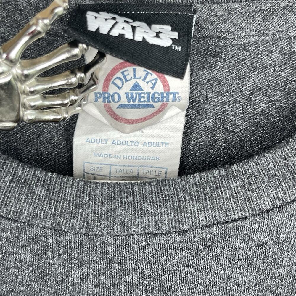 Vintage Star Wars Explosion Darth Vader Mens L Grey T Shirt Delta Pro Weight Y2K - Picture 5 of 10